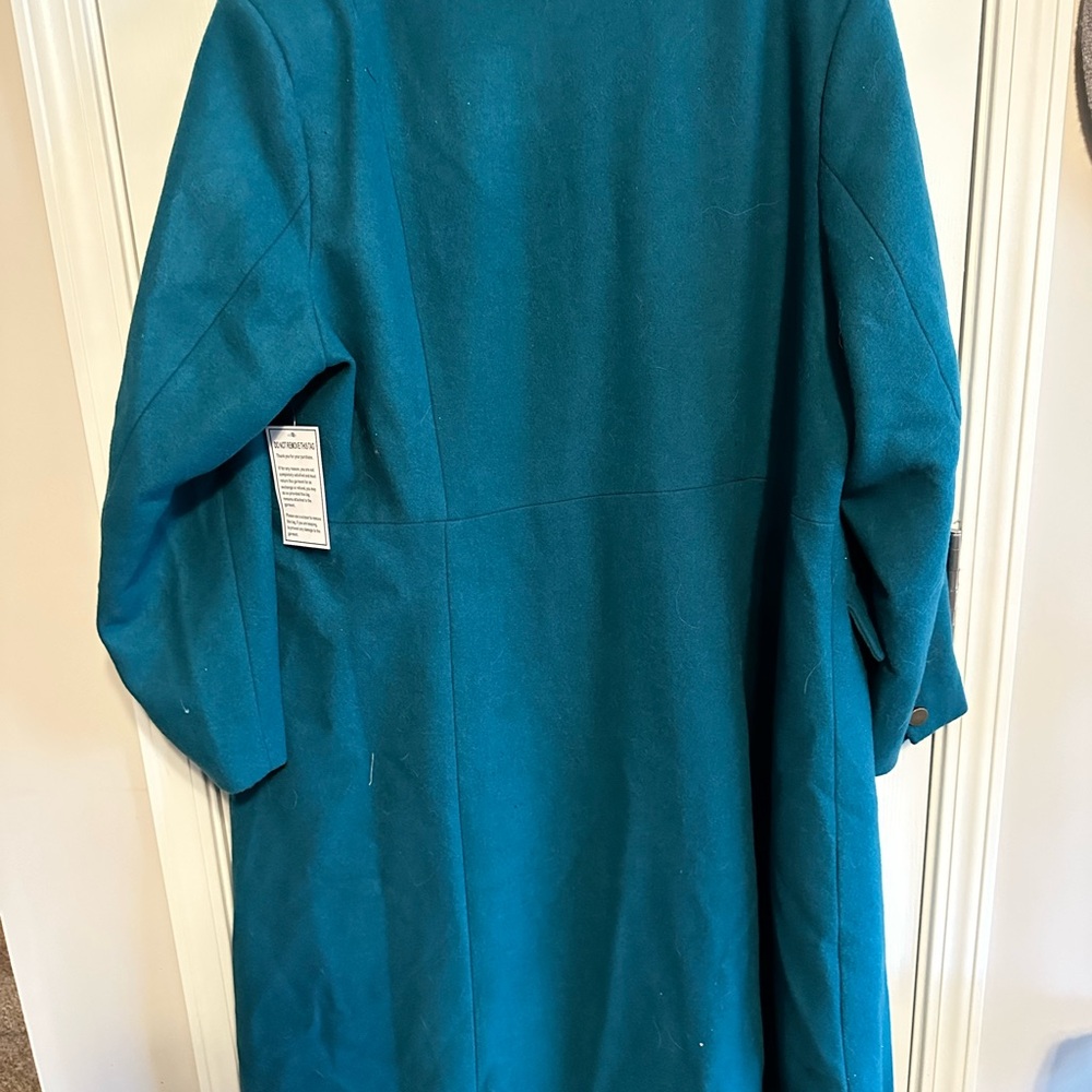 Roaman's Teal Wool Coat - Picture 6 of 11